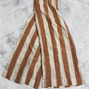 Striped Linen Cropped Pants